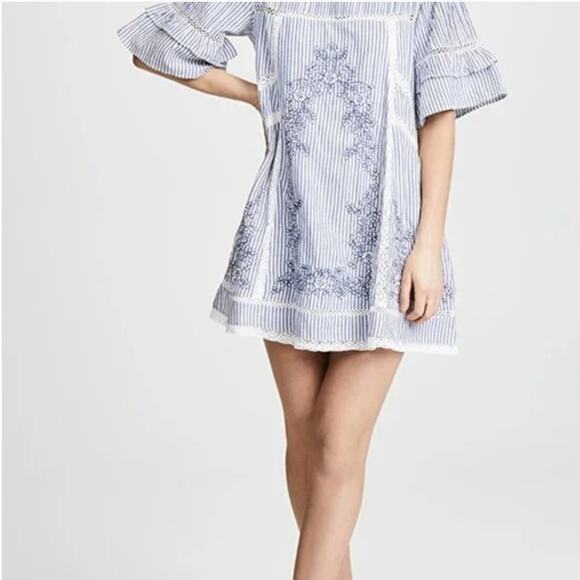NWOT Free People Sunny Day Embroidered Striped Dress - Picture 10 of 16